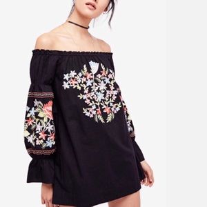 Free People off shoulder peasant dress floral